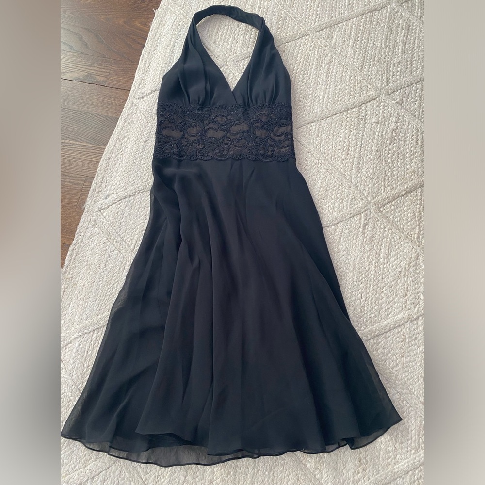 NWOT Carmen Marc Valvo Silk Chiffon Cocktail Dress -  4